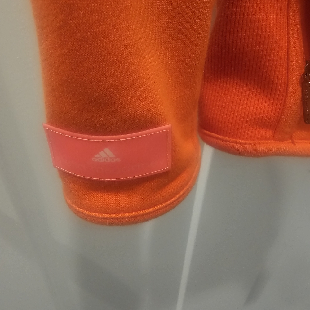 Adidas by Stella McCartney Orange Fleece Hoodie Women’s Medium Zip-Up Active Jac - Picture 2 of 14